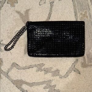 Whiting & Davis Black Mesh Clutch with Chain Strap